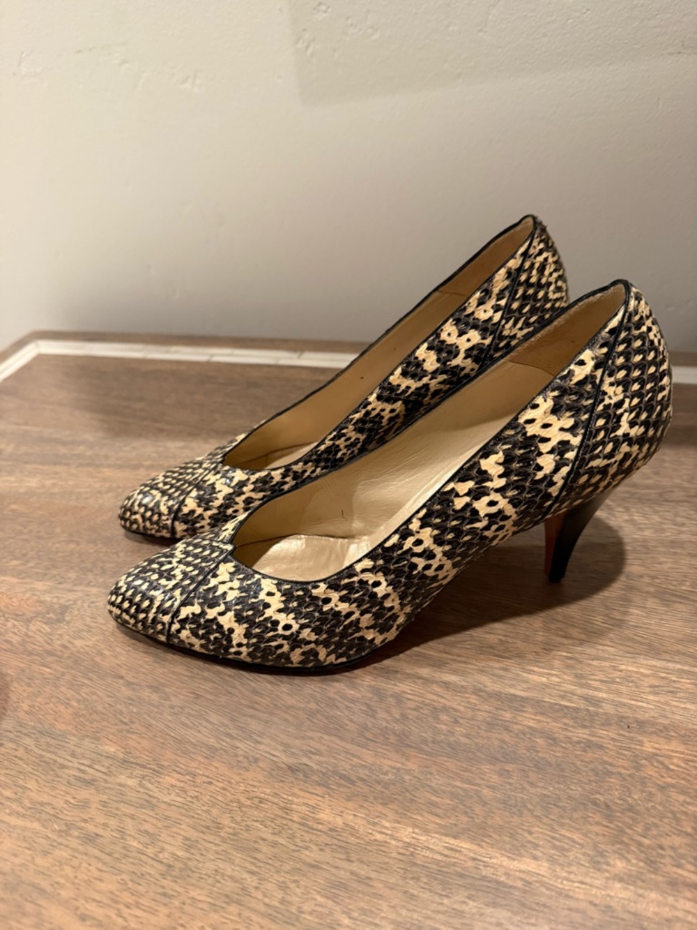 Bally Pumps, Bally Vintage Heels, Bally Snakeskin Heels